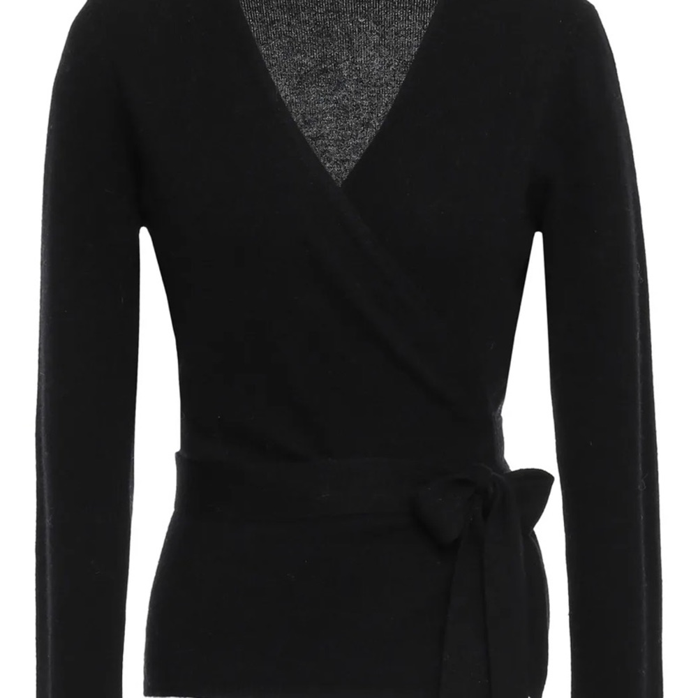 Black wool  Diane Von Furstenberg wrap sweater